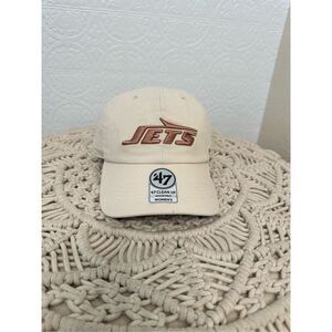 47 Women's Jets Baseball Cap in Beige with Brown Logo
